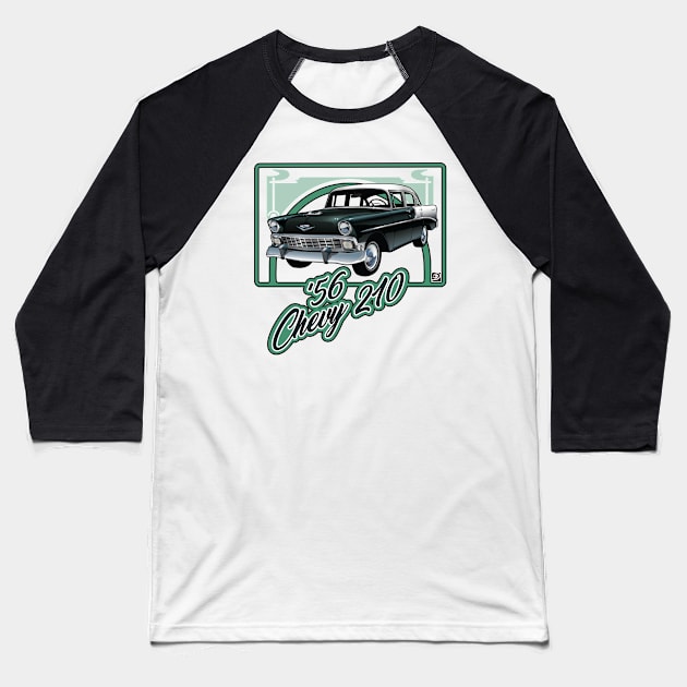 '56 Chevy 210 Baseball T-Shirt by D.H. Kafton Studio